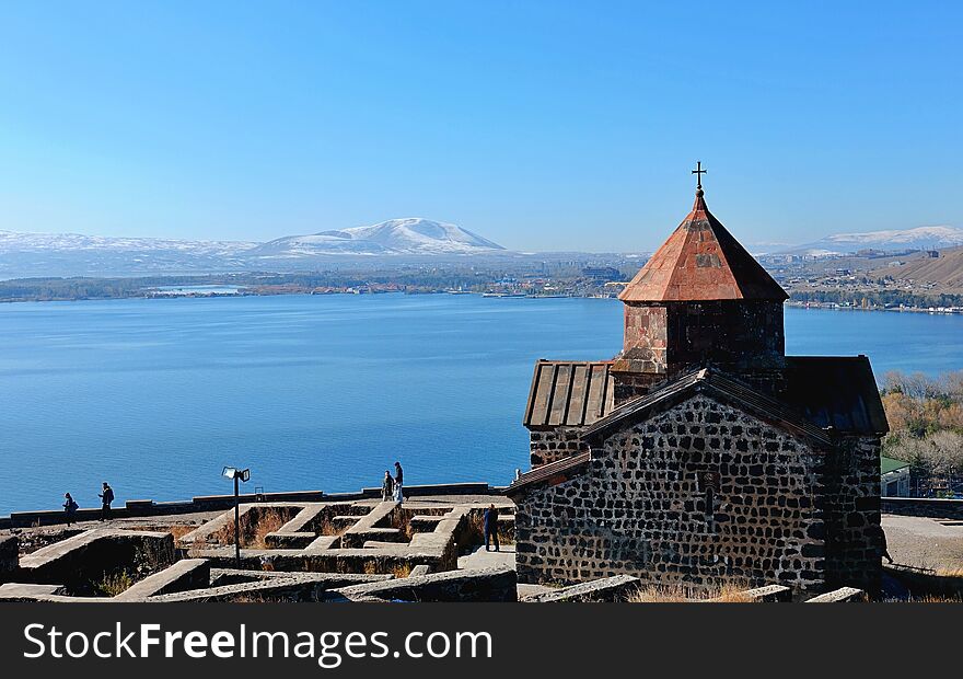 The Sevanavank church at Lake Sevan in the Gegharkunik Province of Armenia
