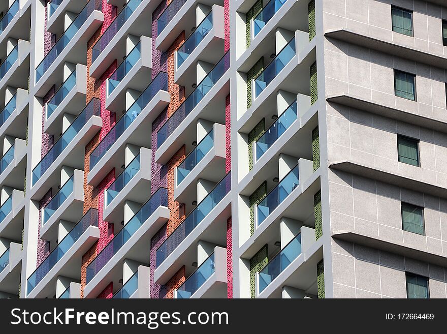 Colorful Of Building, Background Picture Of Exterior Tower