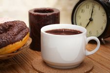 Hot Chocolate With Chocolate Cake. Stock Images