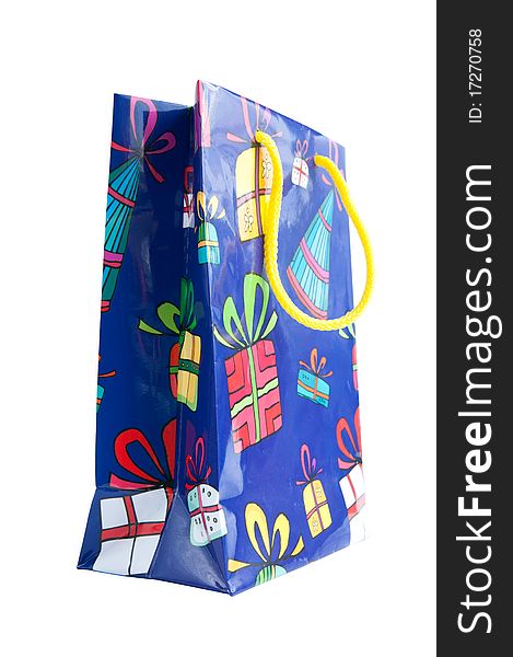 Bag gift bag with a white background