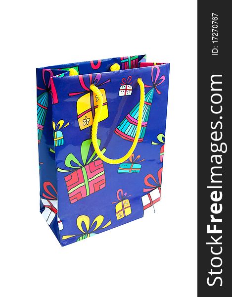 Bag gift bag with a white background