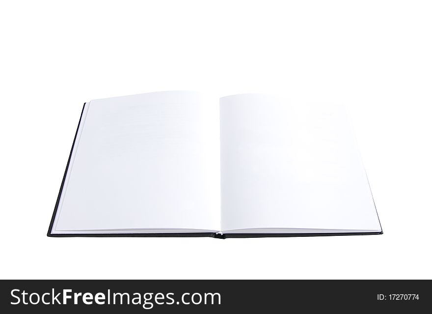 Open book with no text on a white background