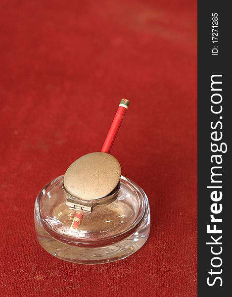 A pencil holder on a table