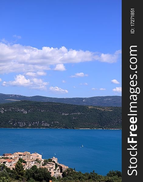 Lac de Sainte-Croix, in Provence, South France, This is a beautiful and man-made lake in the Var, close to Moustiers-Ste-Marie and the Gorges du Verdon.