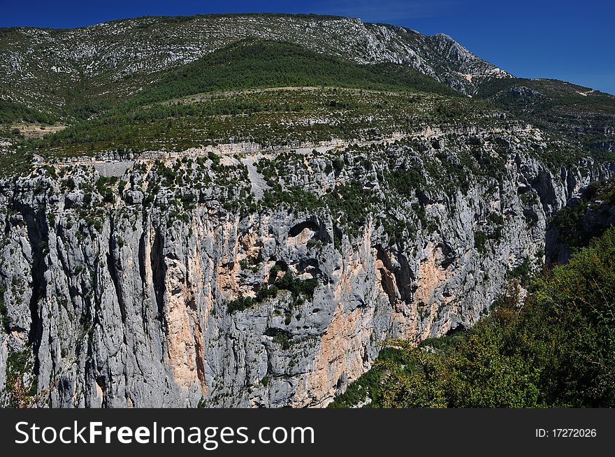 Verdon Canyon, the longest canyon in Europe. Verdon Canyon, the longest canyon in Europe