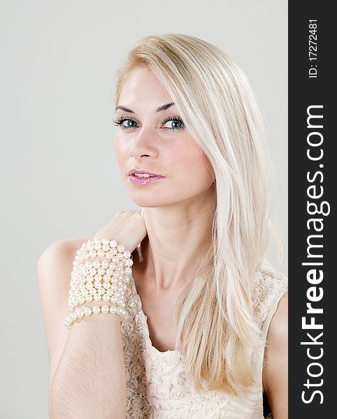 Portrait of a blond young woman. Portrait of a blond young woman