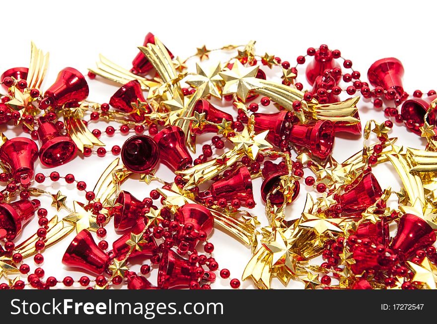 Christmas garland on white background