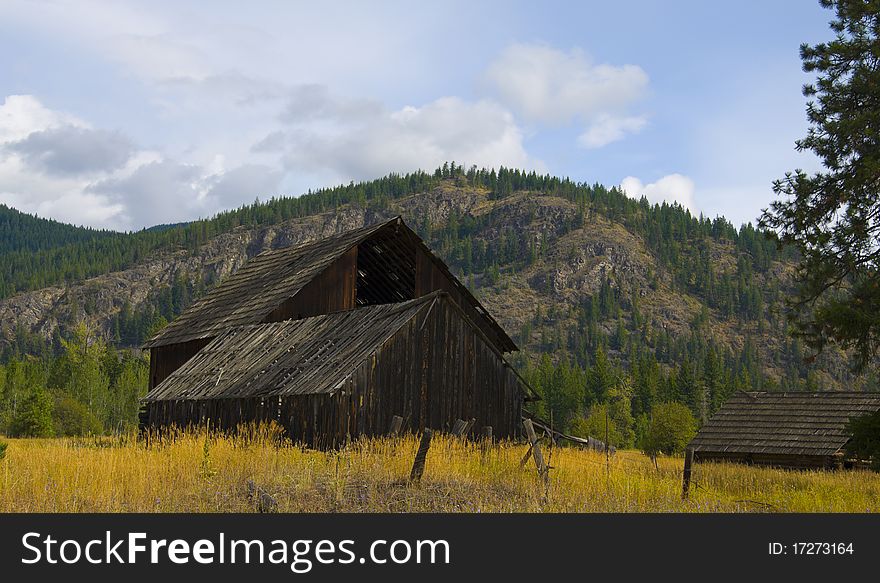 Old Barn In Golden Field