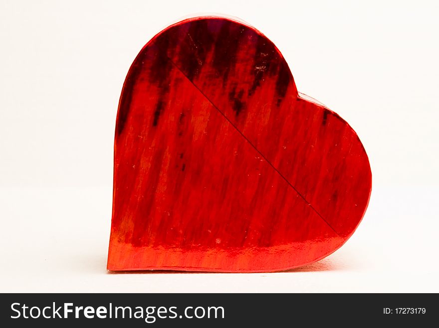 Red heart made of cardboard. Red heart made of cardboard