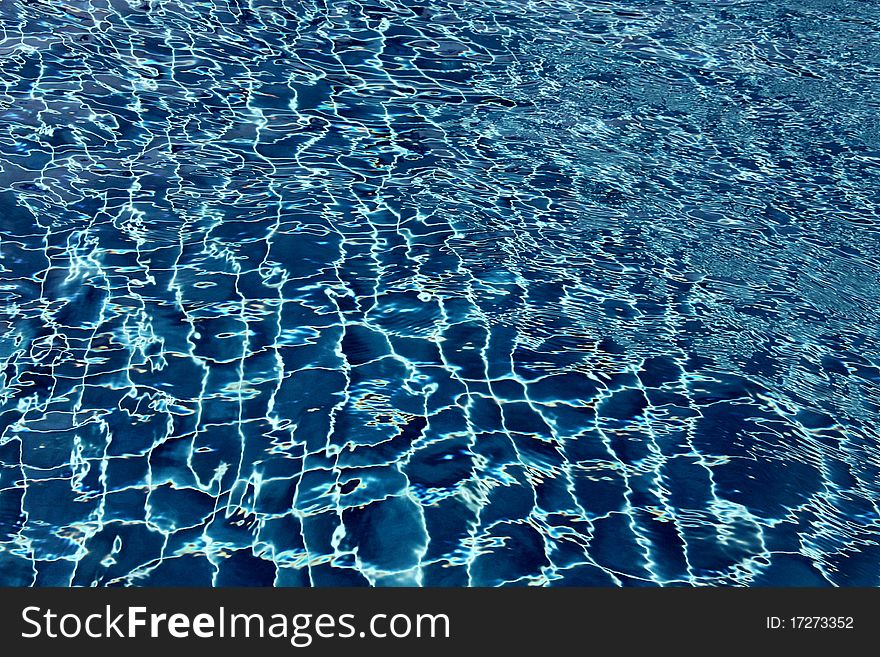 The water in the swimming pool.