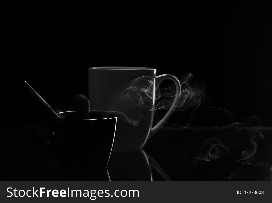 Photo shadow Glass coffee smoke