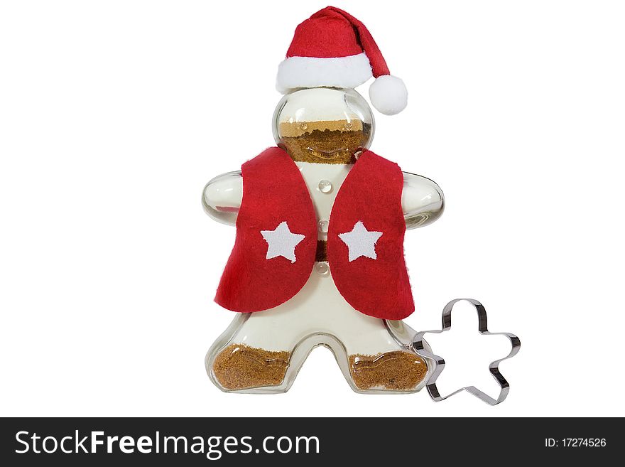 Cute little gingerbread man bottle with gingerbread ingredients inside.