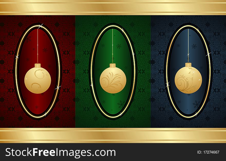 Illustration set Christmas balls for design - vector