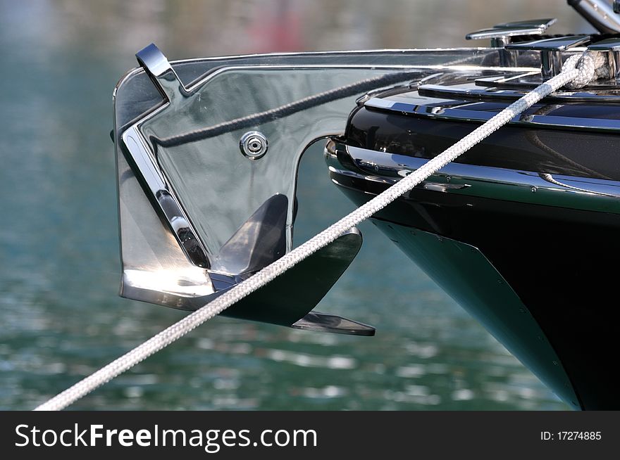 Anchor of yacht, shown as tools and facilities of yacht, travle or maritime sport.