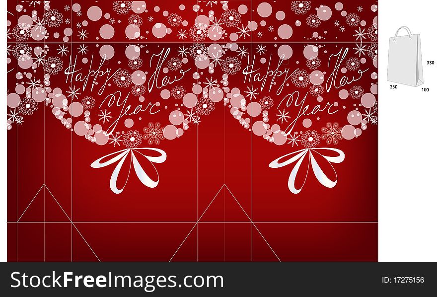 Template for christmas bag. Universal template for greeting card, web page, background