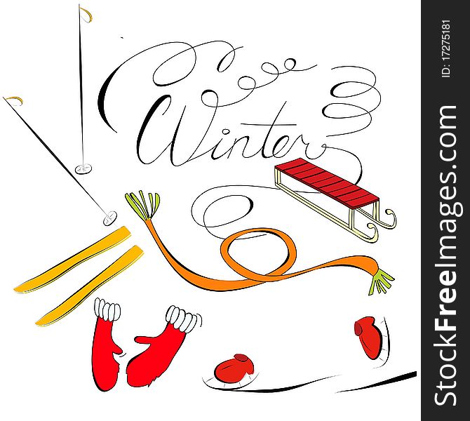 Winter. Universal template for greeting card, web page, background