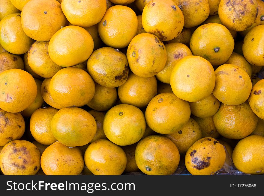 Lots of oranges on market. Lots of oranges on market