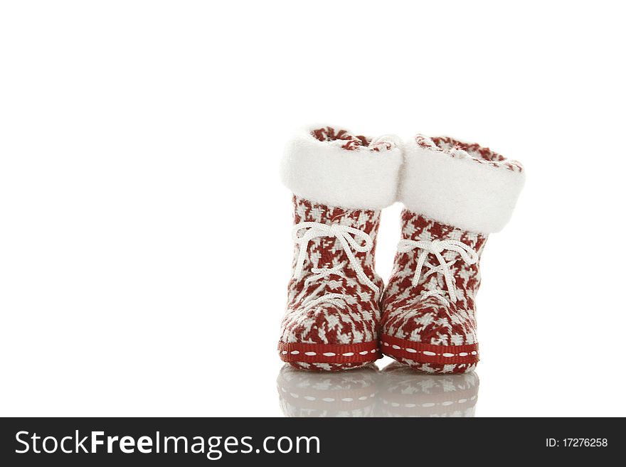 Christmas shoes (socks) on a white background. Christmas shoes (socks) on a white background