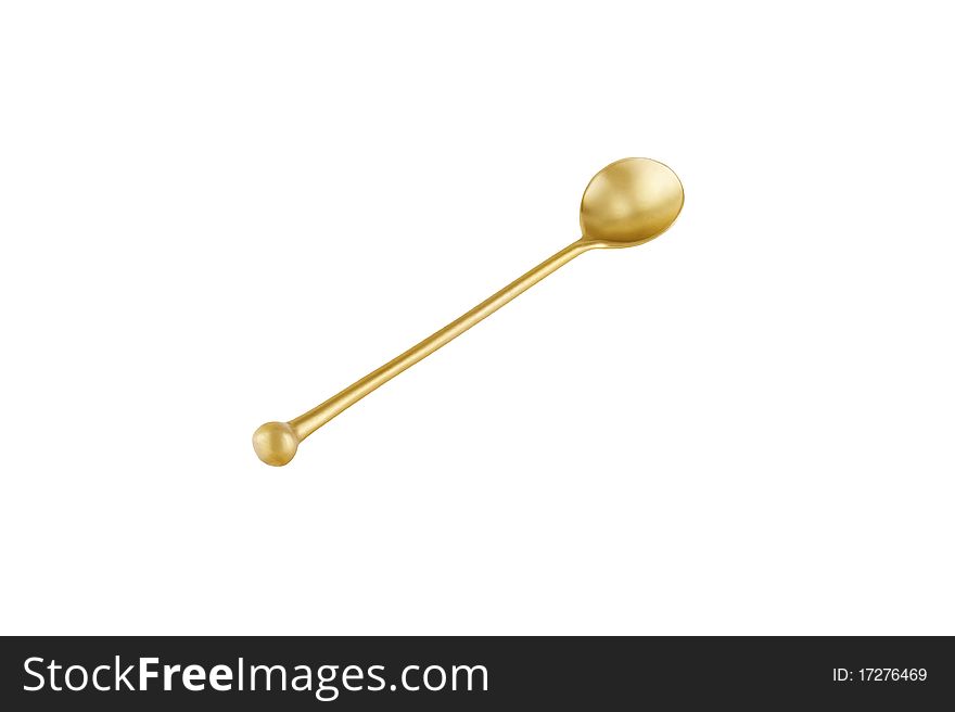 Vintage golden spoon for dessert