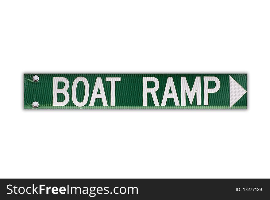 Boat ramp sign