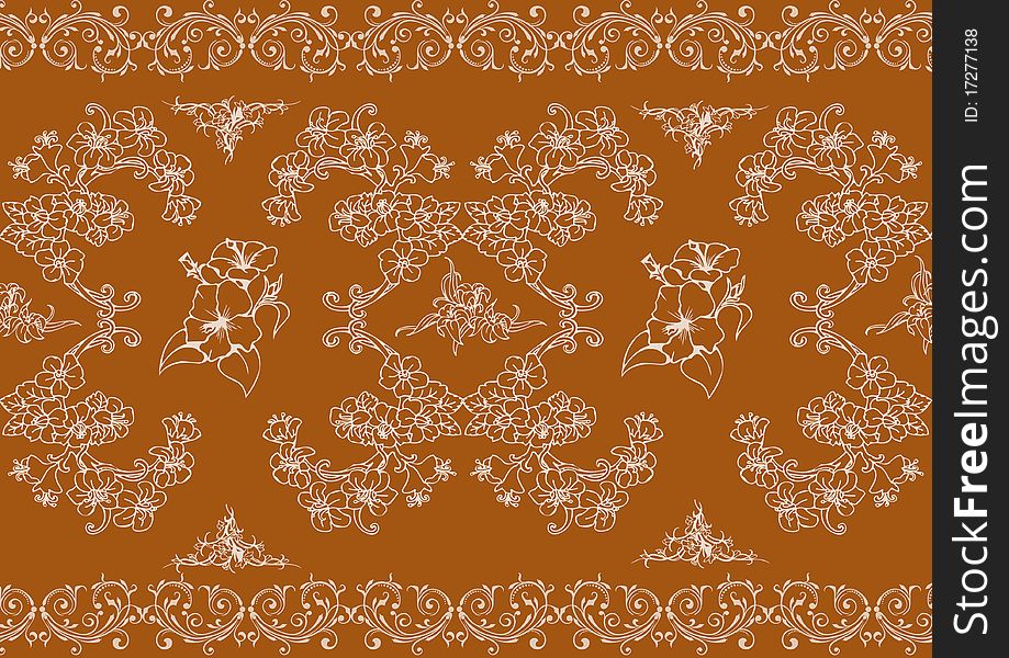 Leaf pattern with chocolate background