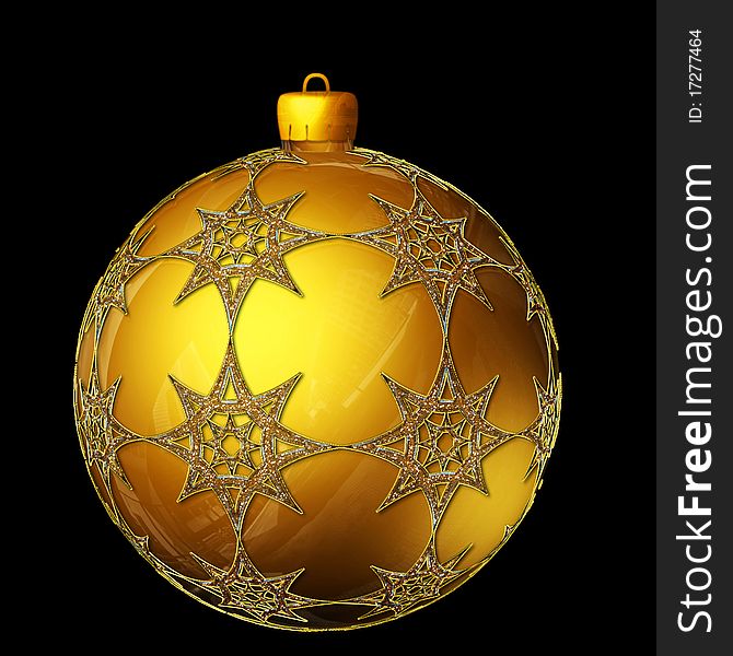 Big gold Christmas ball whit decoration. Big gold Christmas ball whit decoration