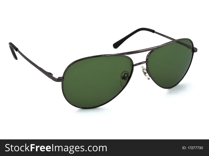 Black classic sunglasses isolated on white background