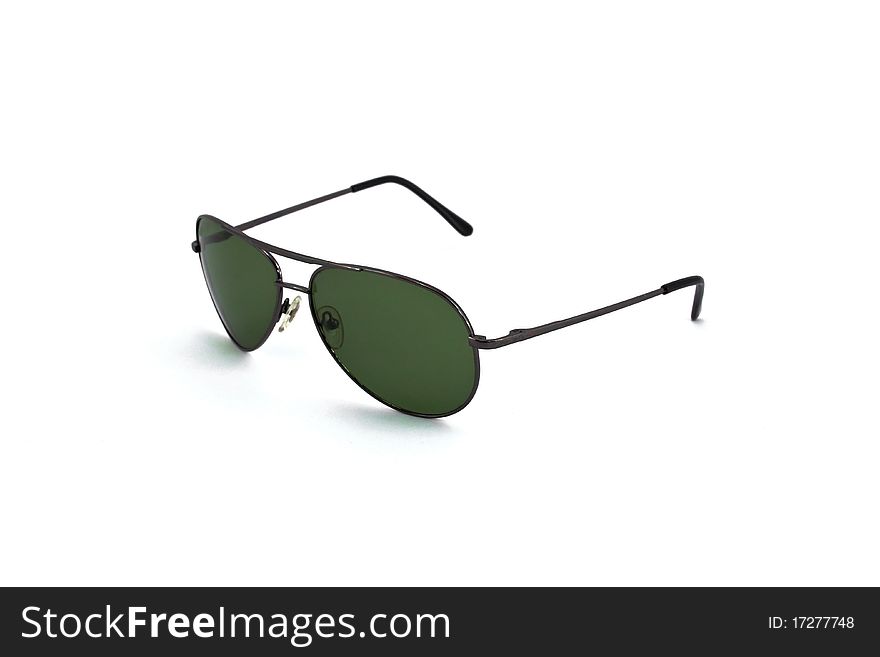 Black classic sunglasses isolated on white background