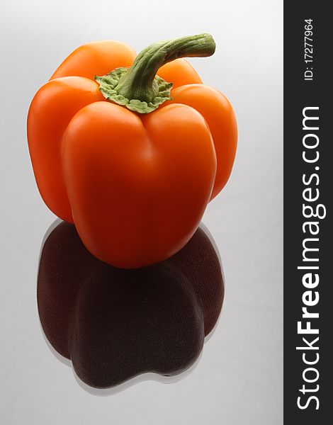 Sweet bell pepper, on grey background