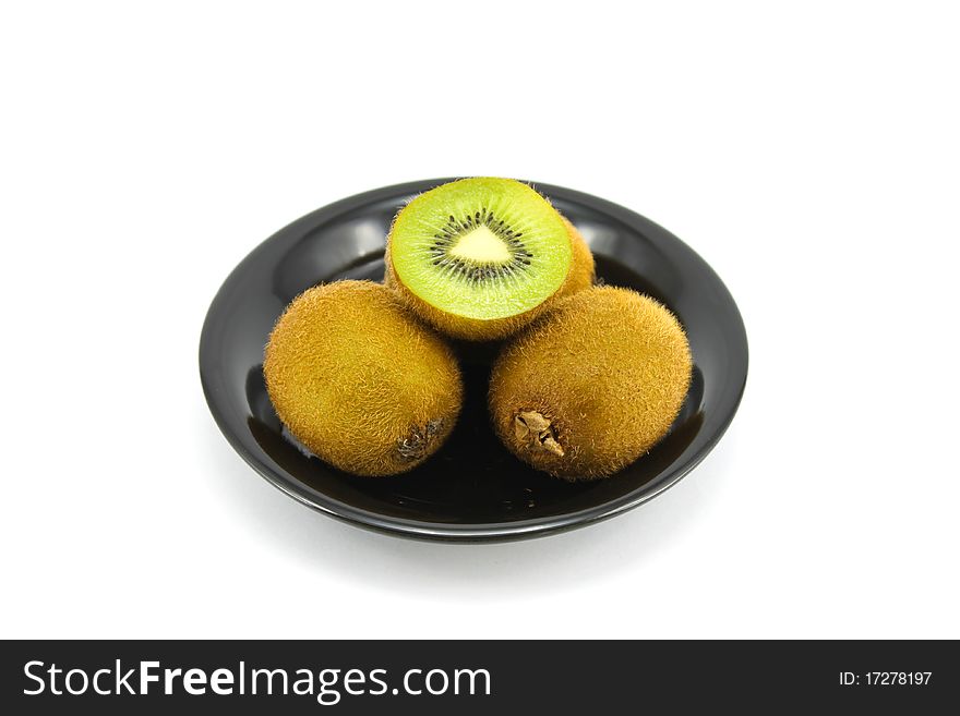 Fresh kiwis isolated on a white background