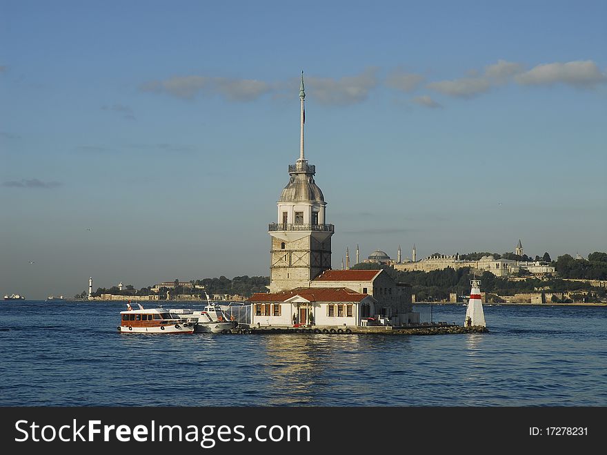 Lighthouse in istanbul bosporus called maiden tower. Lighthouse in istanbul bosporus called maiden tower