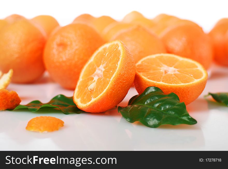 Fresh oranges isolated over white background. Fresh oranges isolated over white background.