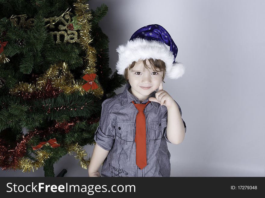 Child posing on a white background. Child posing on a white background