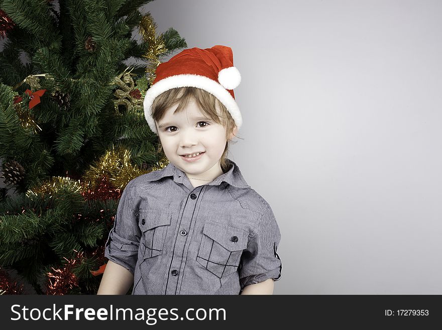 Child posing on a white background. Child posing on a white background