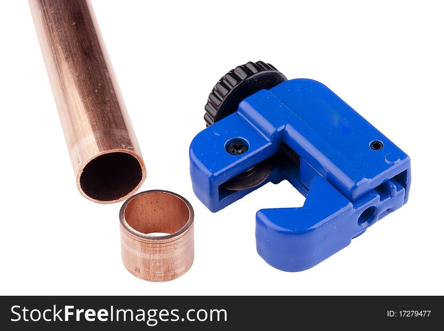 Special device for cutting water pipes blue. Special device for cutting water pipes blue.