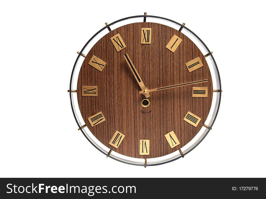 Wall clock face isolated on white