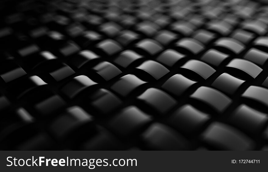 Black background with weaving. 3d rendering, 3d illustration. Black background with weaving. 3d rendering, 3d illustration