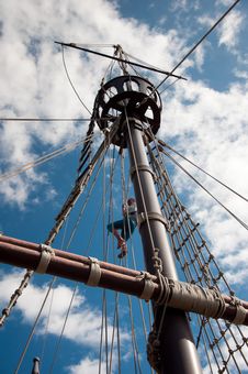 Mast Of The Replica Of A Columbus S Ship Stock Photography Mast Of The Replica Of A Columbus S Ship Stock Photography
