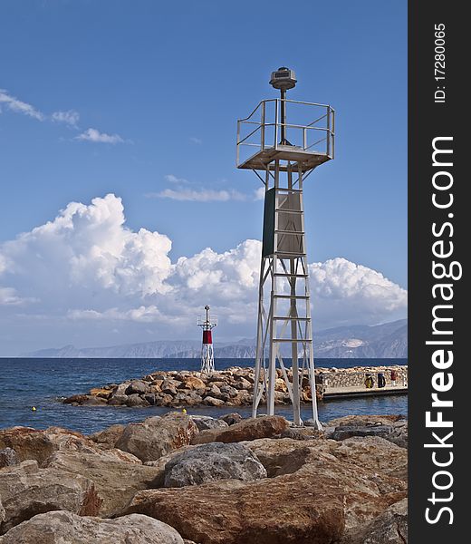 Crete coastal sea view with breakers. Crete coastal sea view with breakers