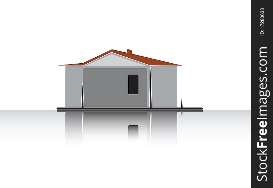 Simple illustration of house against the white background