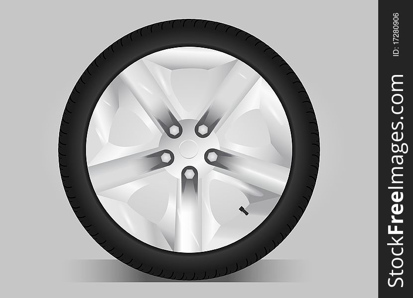 Aluminum wheel - illustration. Sport wheel. Aluminum wheel - illustration. Sport wheel.