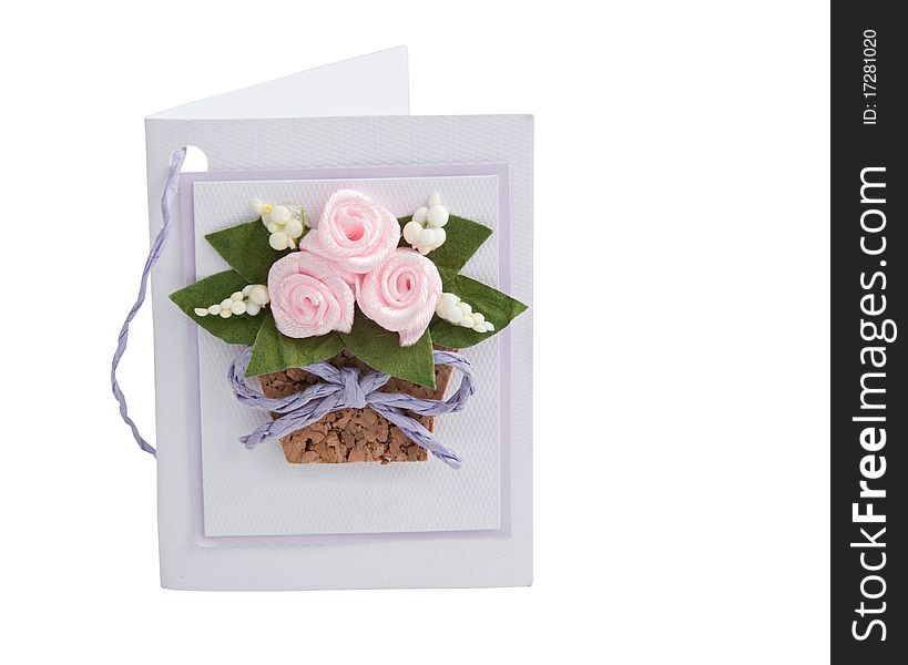 A small gift card on a white background. A small gift card on a white background