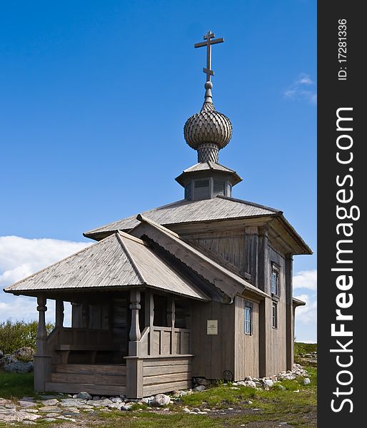 Saint Andrew Orthodox chapel on Greater Zayatsky island of Solovki islands, White Sea, Northern Russia. Saint Andrew Orthodox chapel on Greater Zayatsky island of Solovki islands, White Sea, Northern Russia.