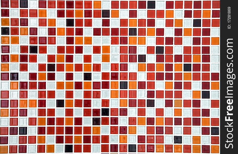 Red ceramic mosaic background