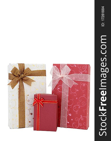 Isolated of holiday gift box with space for text