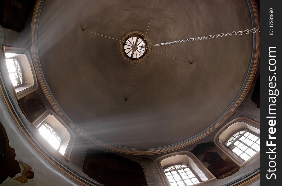 Dome of an old temple with windows. Dome of an old temple with windows