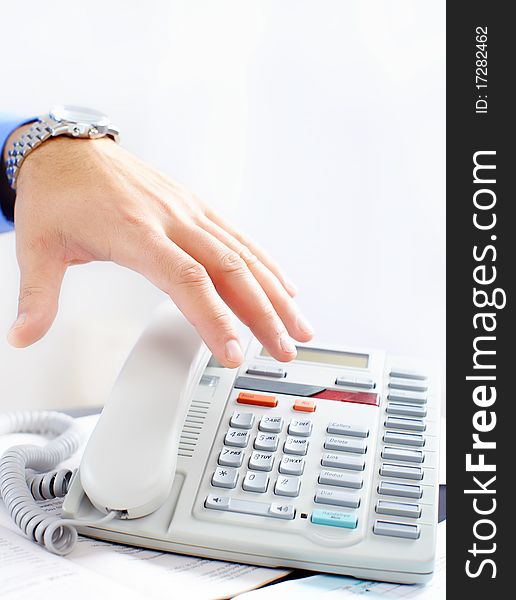 Businessman with telephone in the office. Business