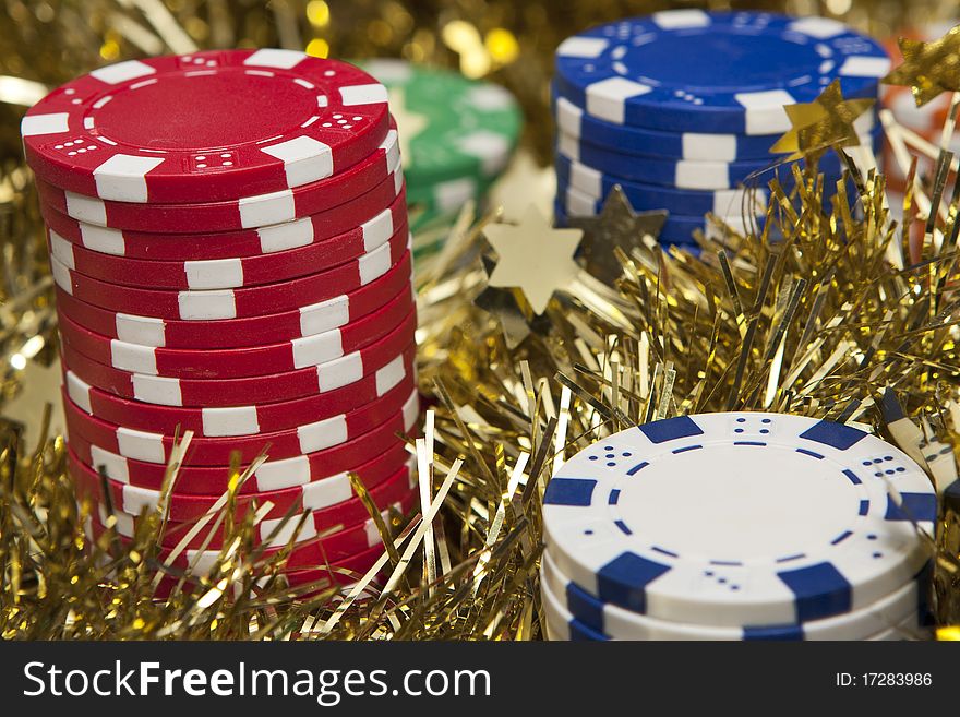 Casino chips close-up