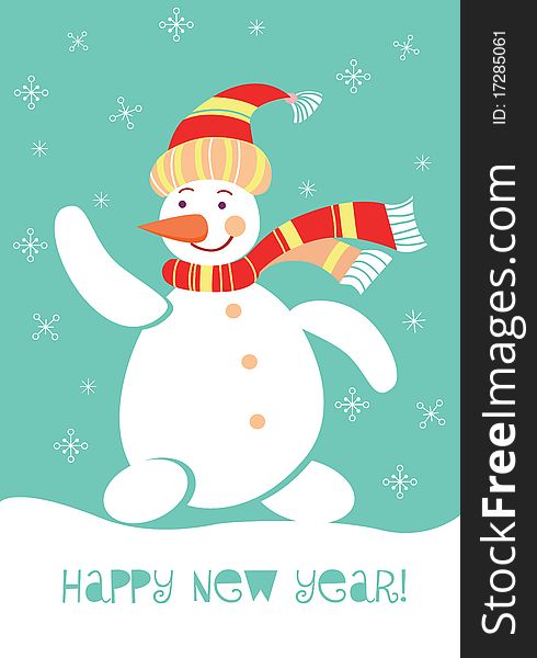 Happy New Year Snowman