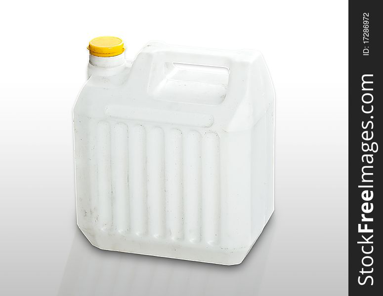 Plastic gallon isolated on grey